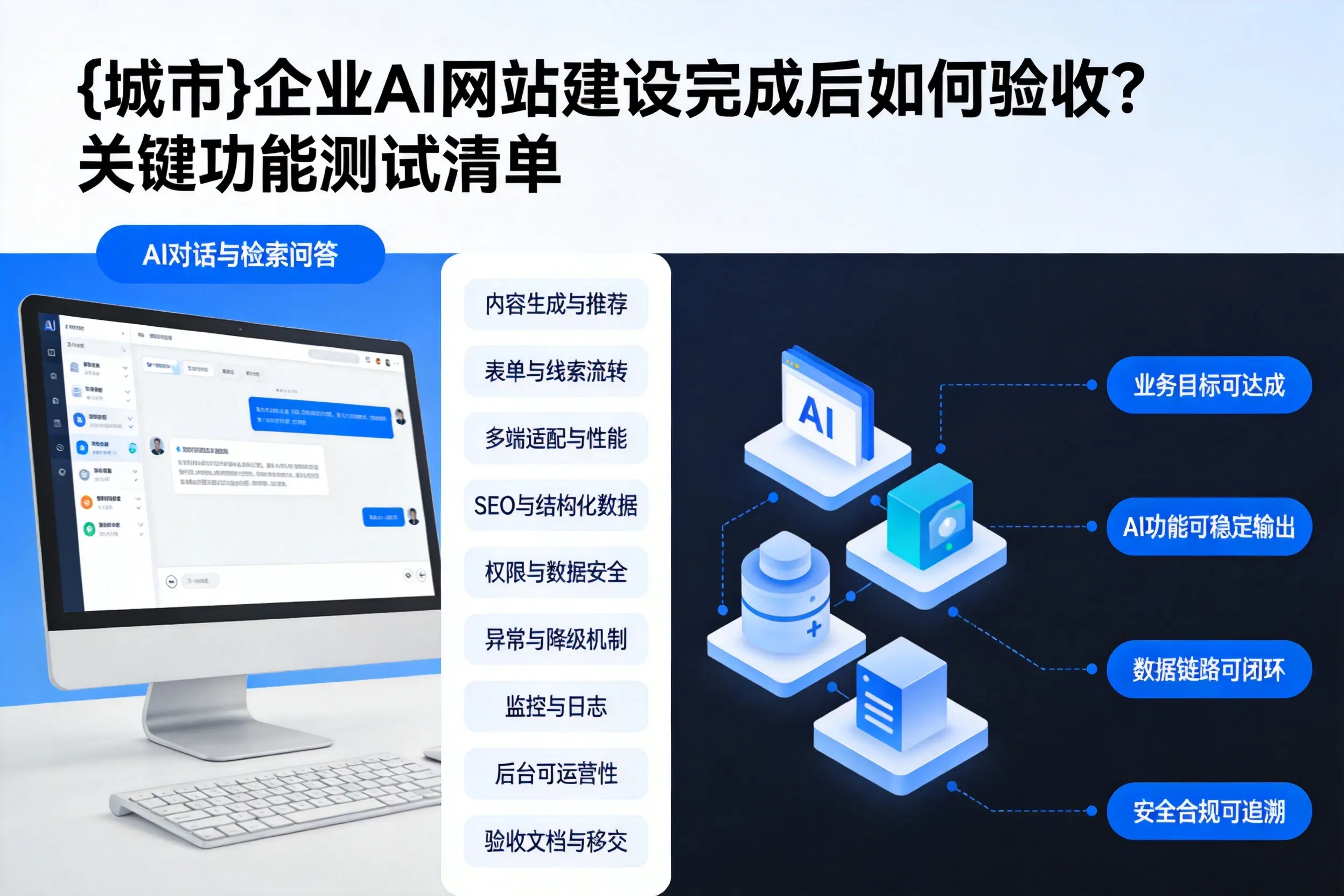乐山企业AI网站建设完成后如何验收？关键功能测试清单