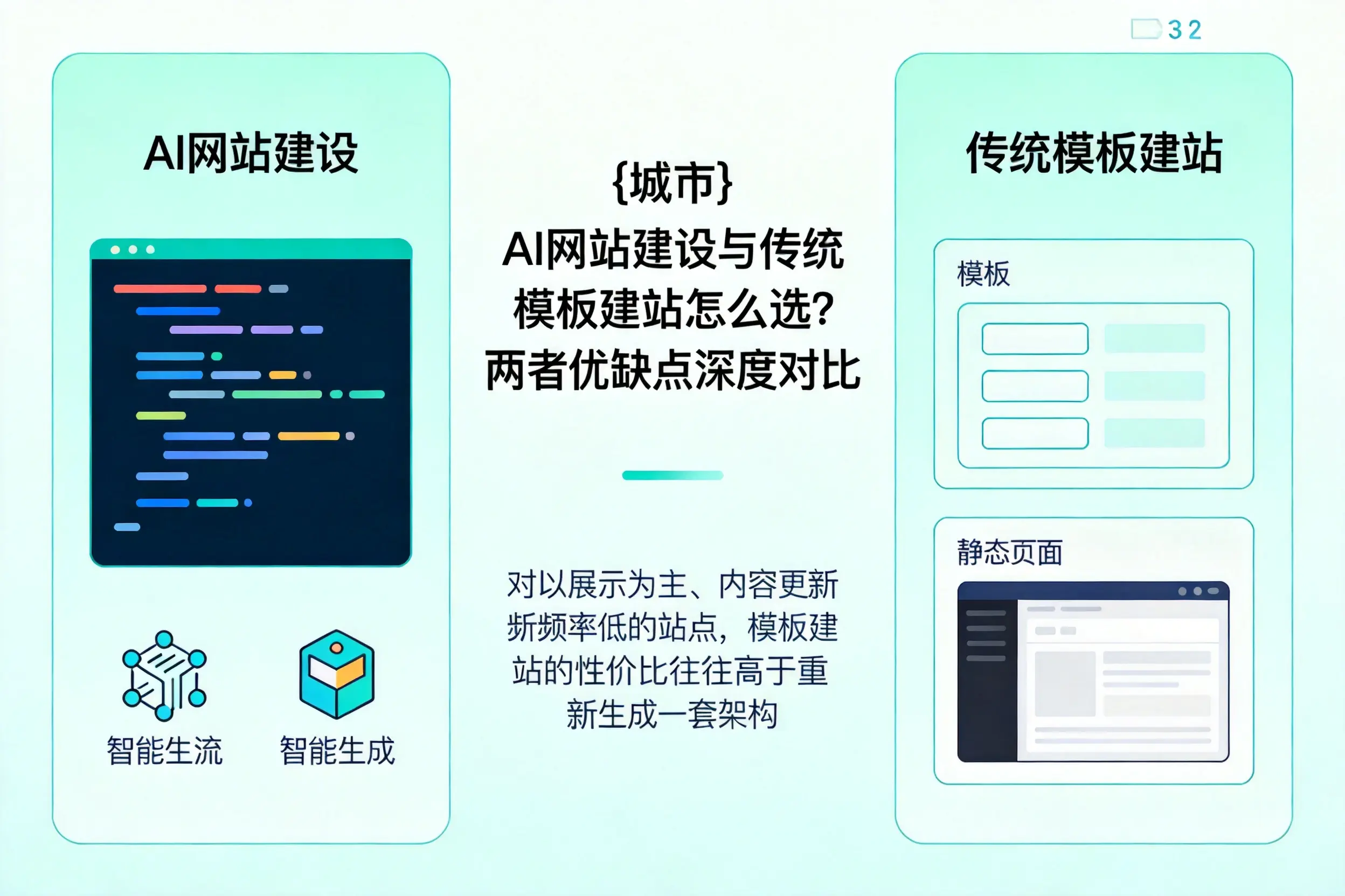 乐山AI网站建设与传统模板建站怎么选？两者优缺点深度对比