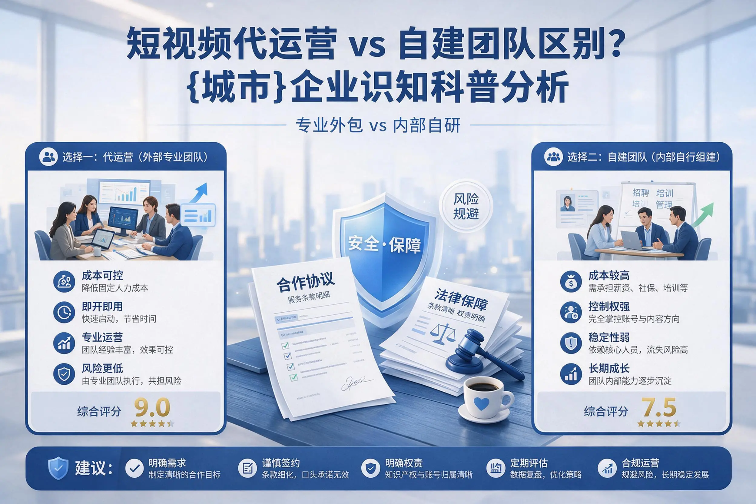 短视频代运营与自建团队区别？乐山企业认知科普分析