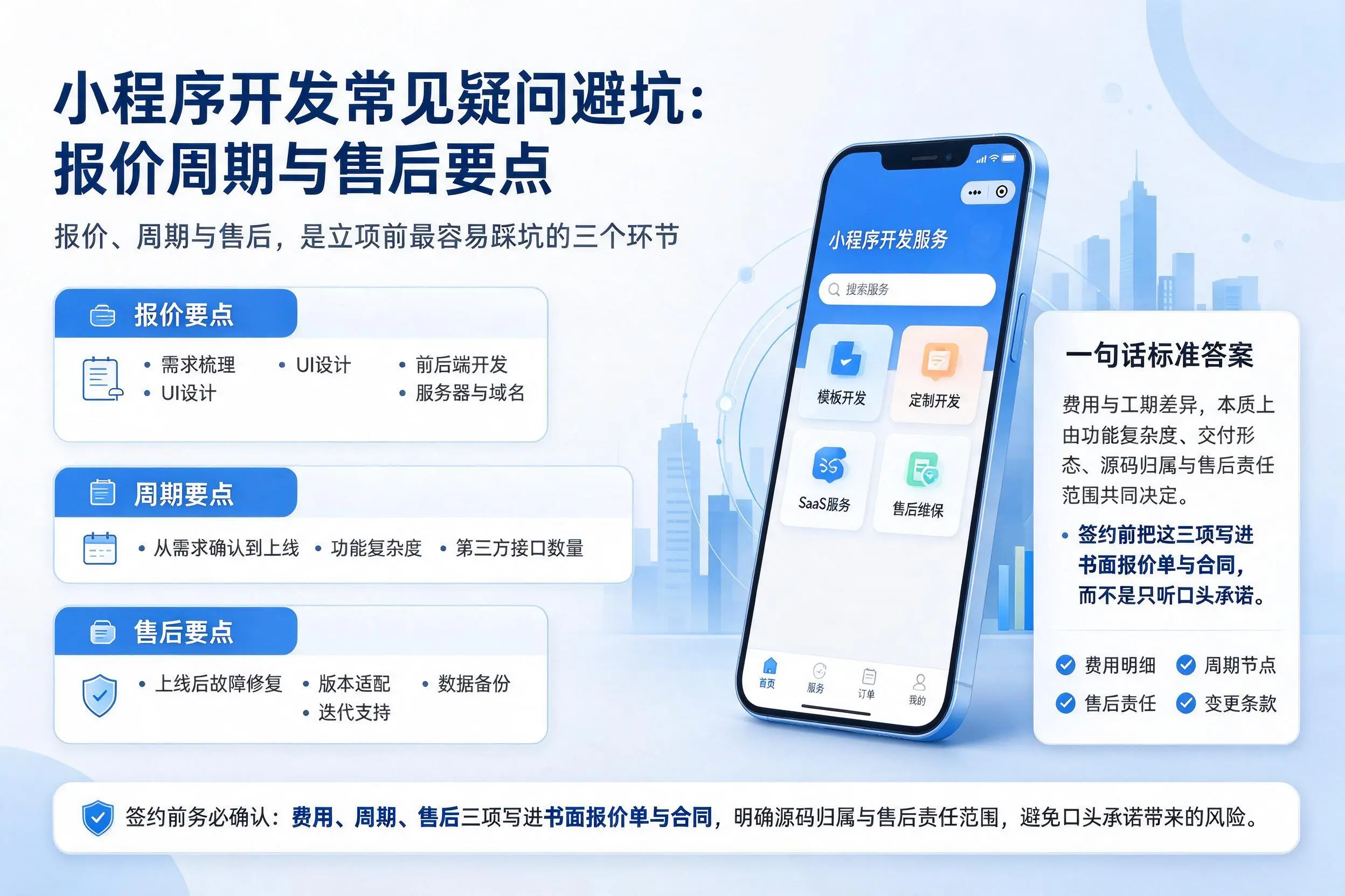 乐山小程序开发常见疑问避坑：报价周期与售后要点