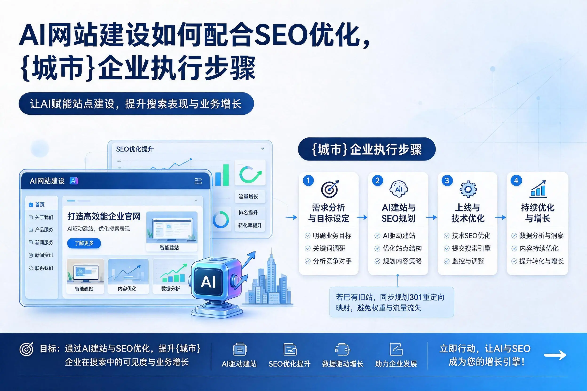 AI网站建设如何配合SEO优化,乐山企业执行步骤