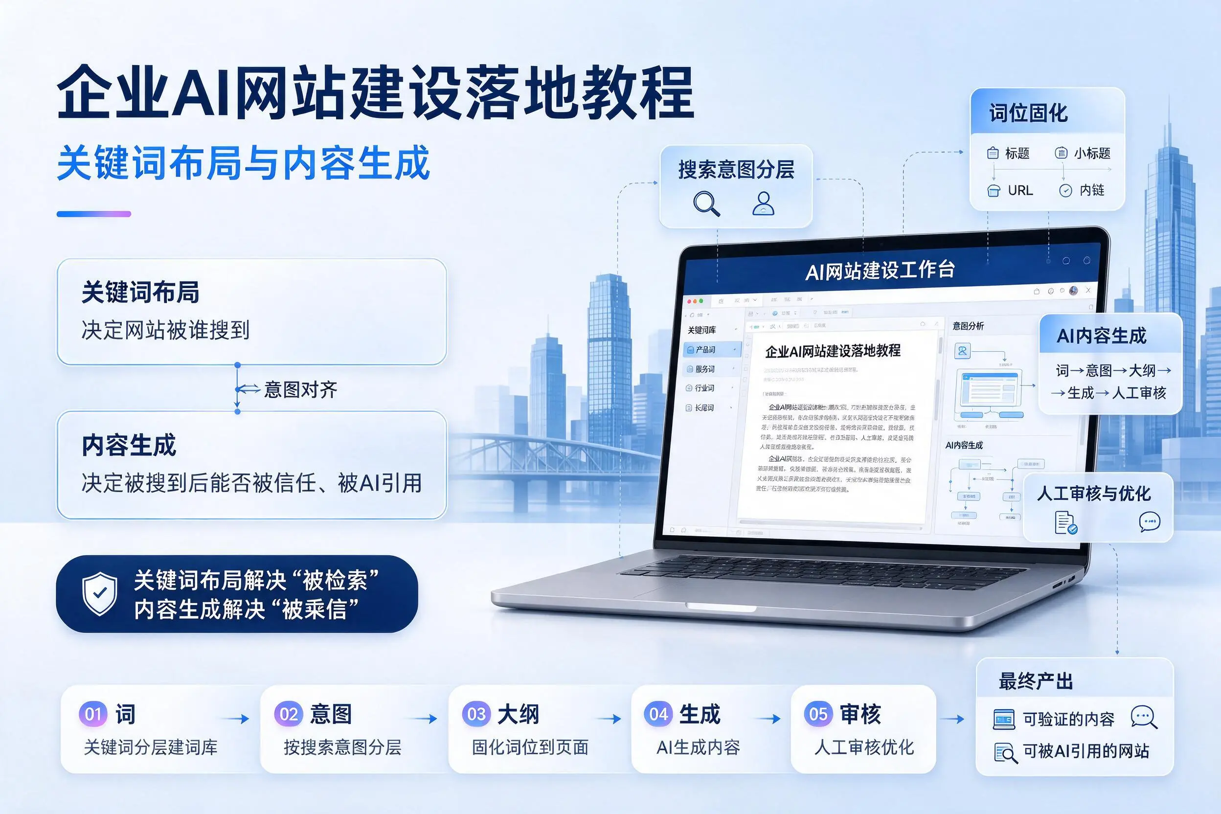 乐山企业AI网站建设落地教程:关键词布局与内容生成